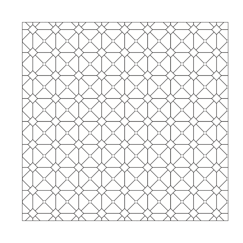 Sample interlocking grid coloring page from Serene Patterns