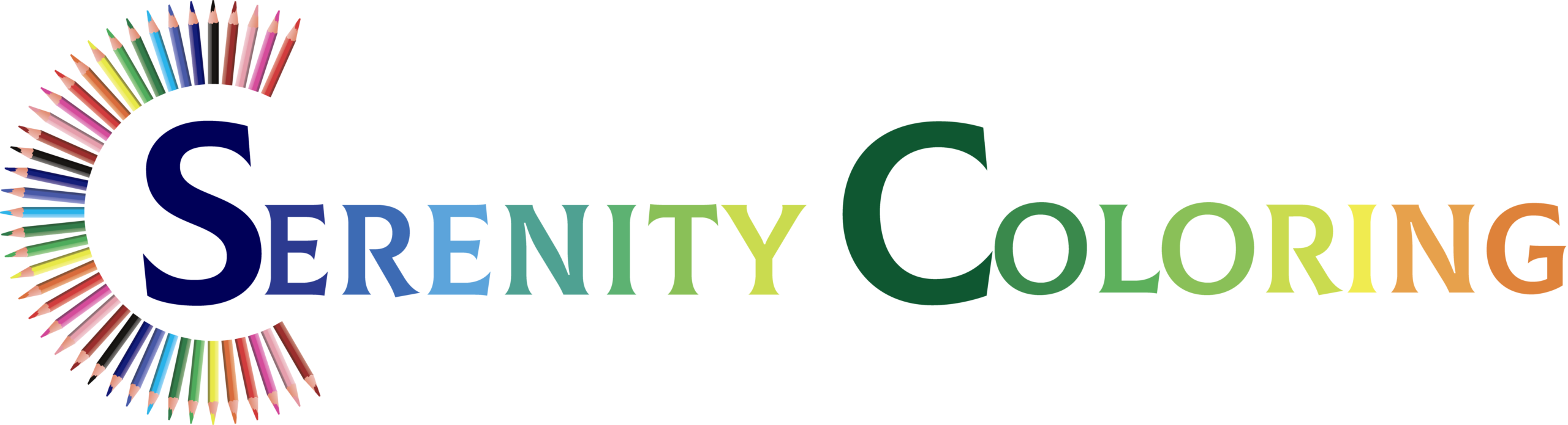 Serenity Coloring — wheel of colored pencils logo